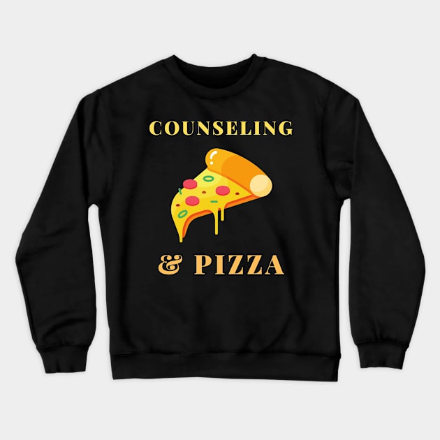 counseling and pizza Crewneck Sweatshirt by SnowballSteps